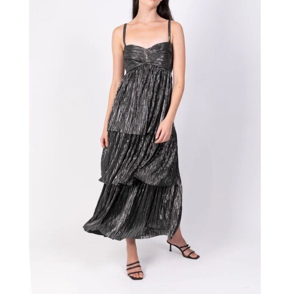 New Sabina Musayev Andromeda Tiered Lace Up Midi Maxi Dress Wedding Guest Formal - Picture 1 of 14
